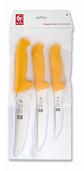 Набор ножей Icel 3 предмета (для мяса), ручка пластиковая желтая, в блистере 48300.BS02000.003 в Санкт-Петербурге, фото